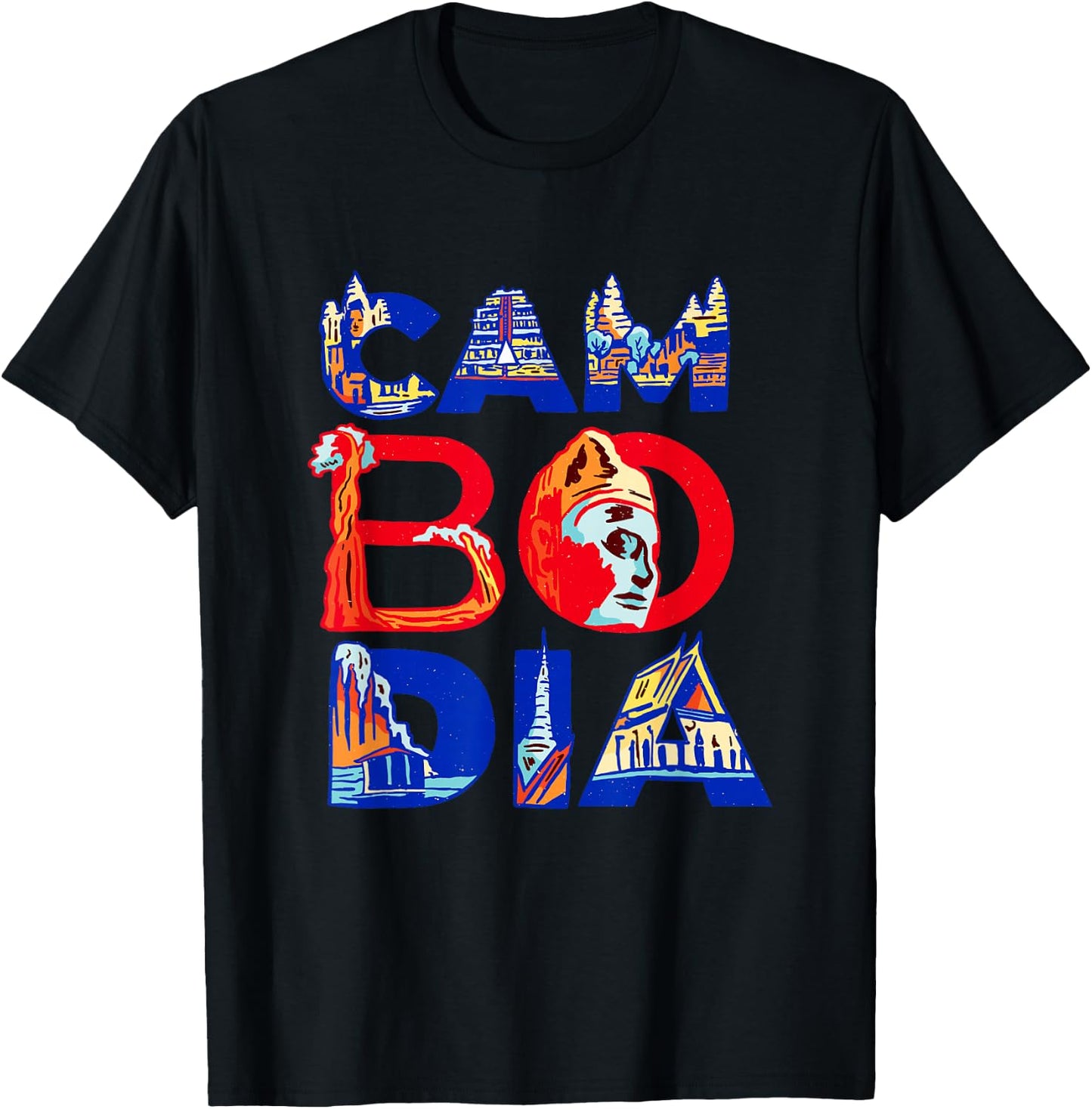 Cambodia Proud Tourist Cambodian Pride Kampuchean Roots T-Shirt - T-Shirt | Black