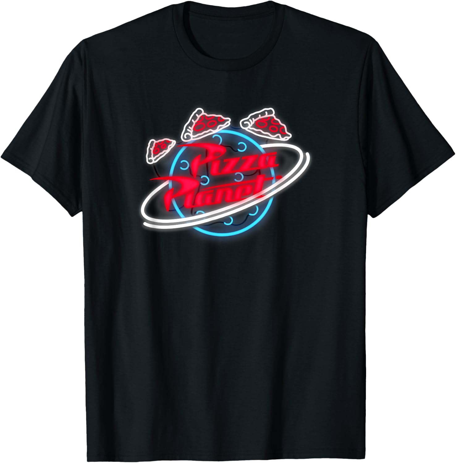 Disney Toy Story Pizza Planet Neon Sign Logo T-Shirt - T-Shirt | Black