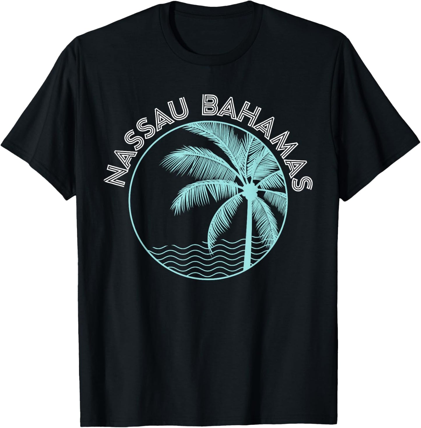 Nassau Bahamas Vintage Printed Sunset T-Shirt - T-Shirt | Black