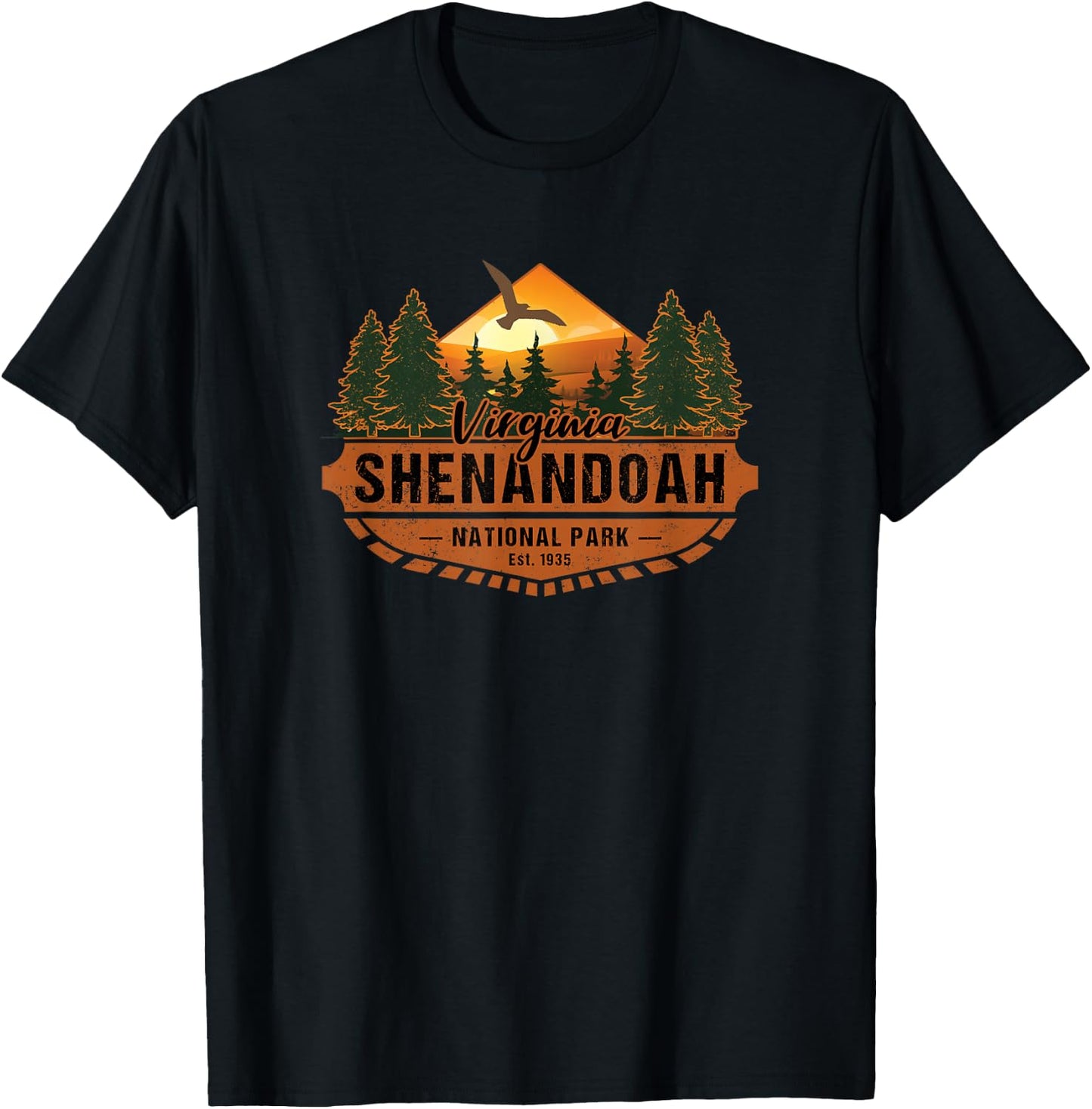 Shenandoah National Park Virginia USA Hiking Travel Souvenir T-Shirt - T-Shirt | Black