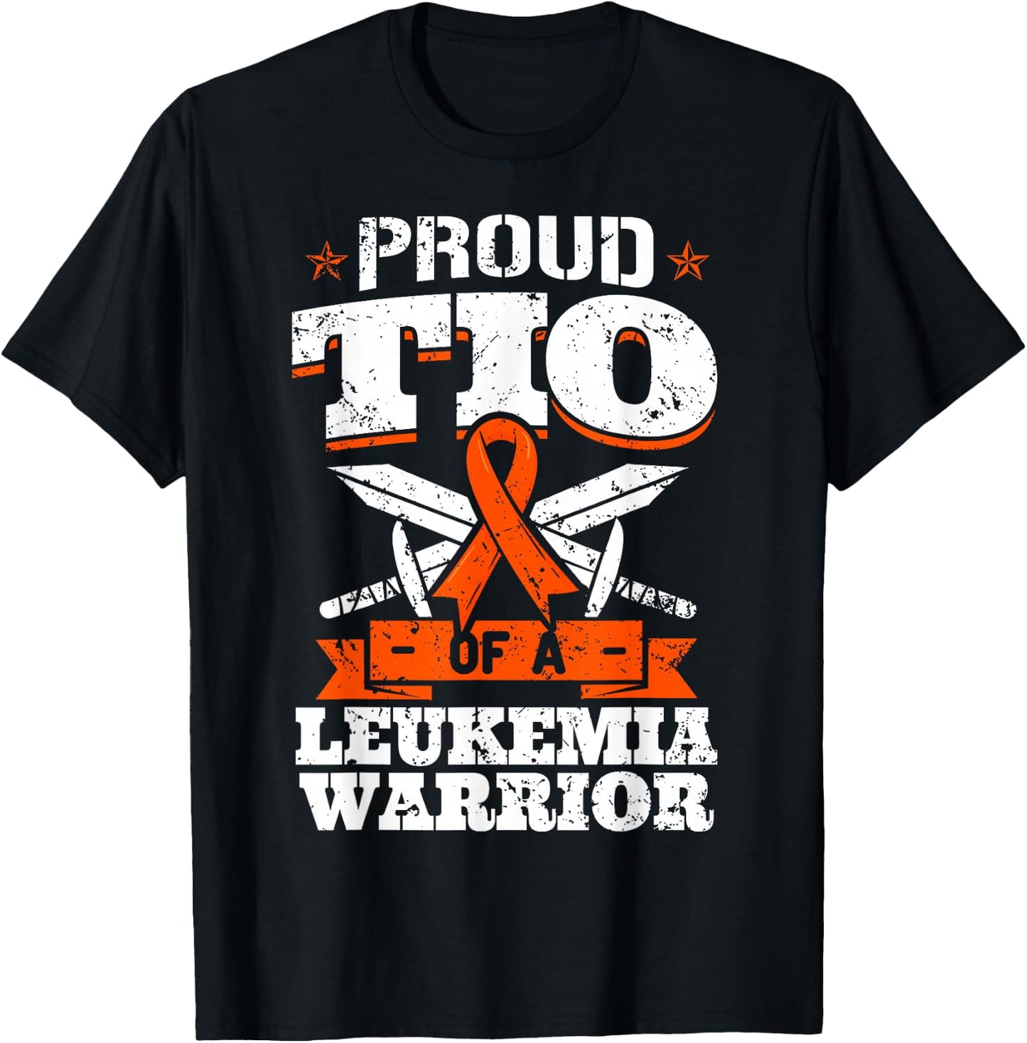 Proud Tio Of A Leukemia Warrior Uncle Awareness Blood Cancer T-Shirt - T-Shirt | Black