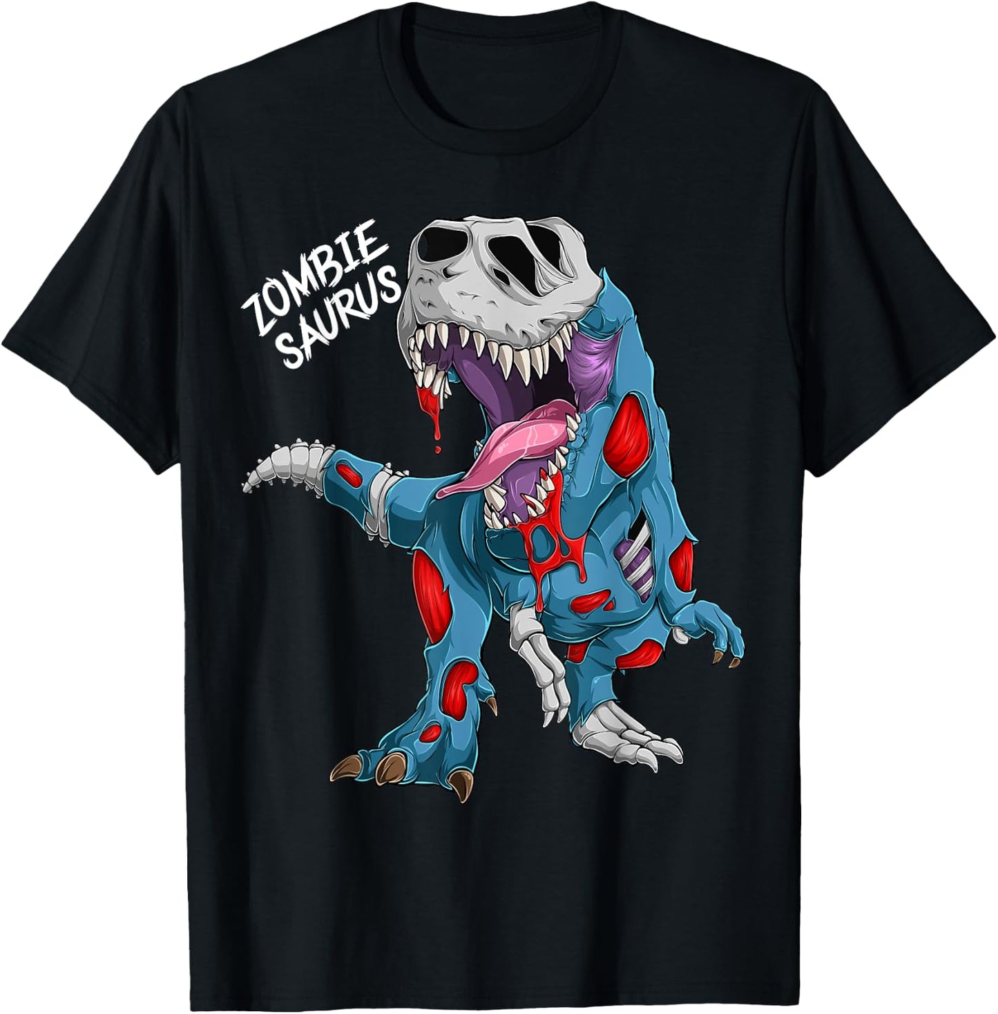 Dinosaur Shirt Zombiesaurus T-Rex Zombie Costume Halloween T-Shirt - T-Shirt | Black