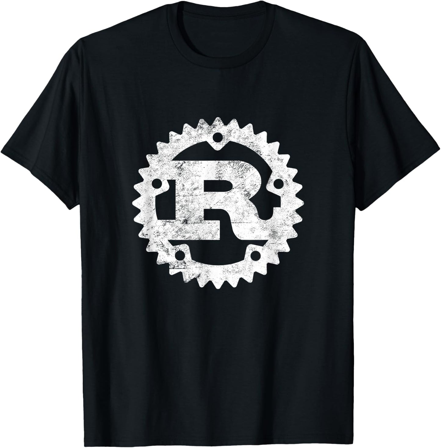 Rust Programming Logo Distressed T-Shirt - T-Shirt | Black