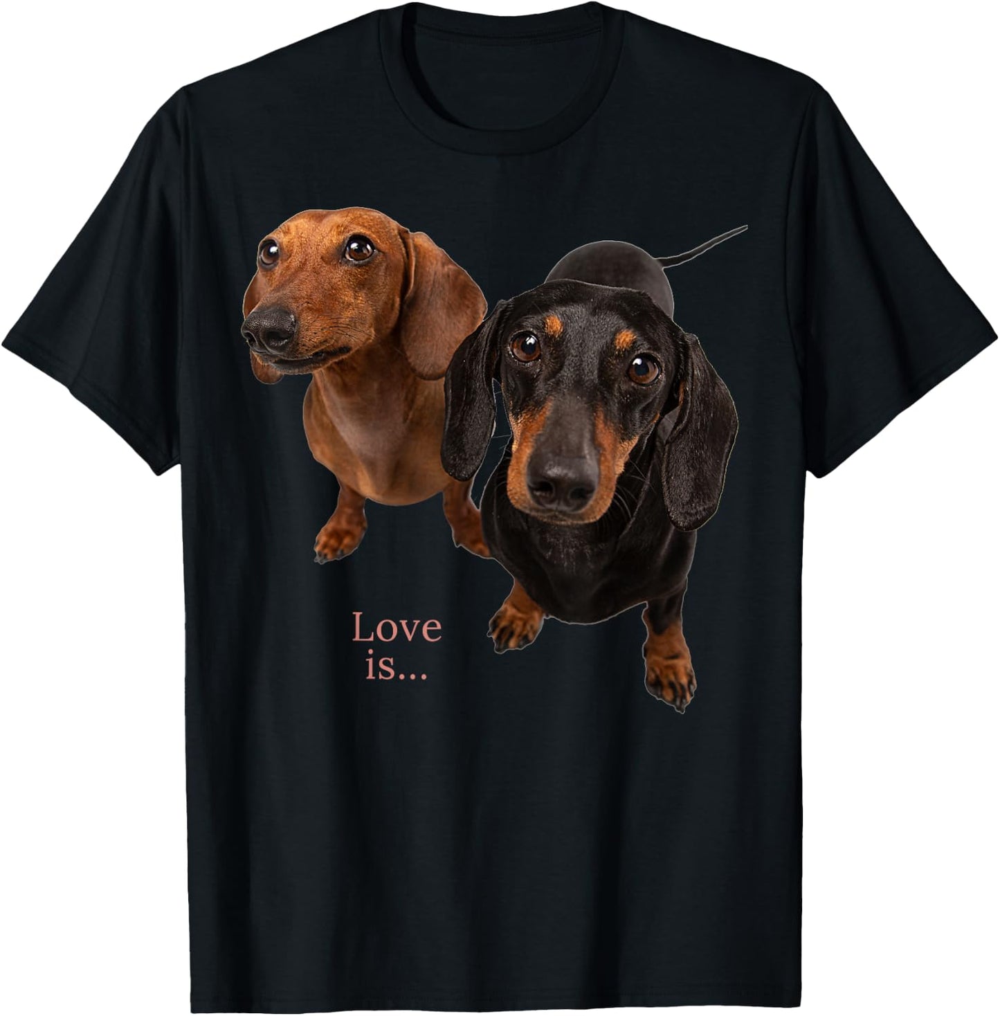Dachshund Shirt Doxie Mom Dad Love Wiener Dog Puppy Cute T-Shirt - T-Shirt | Black