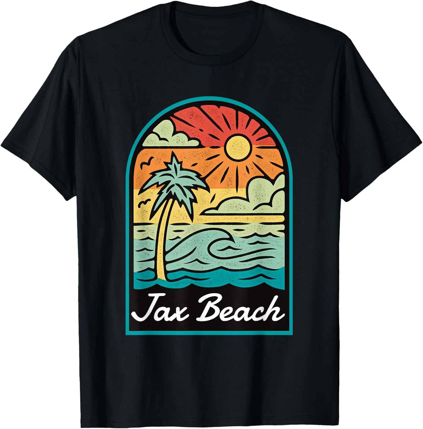 Jax Beach Florida Vintage Women Kids T-Shirt - T-Shirt | Black