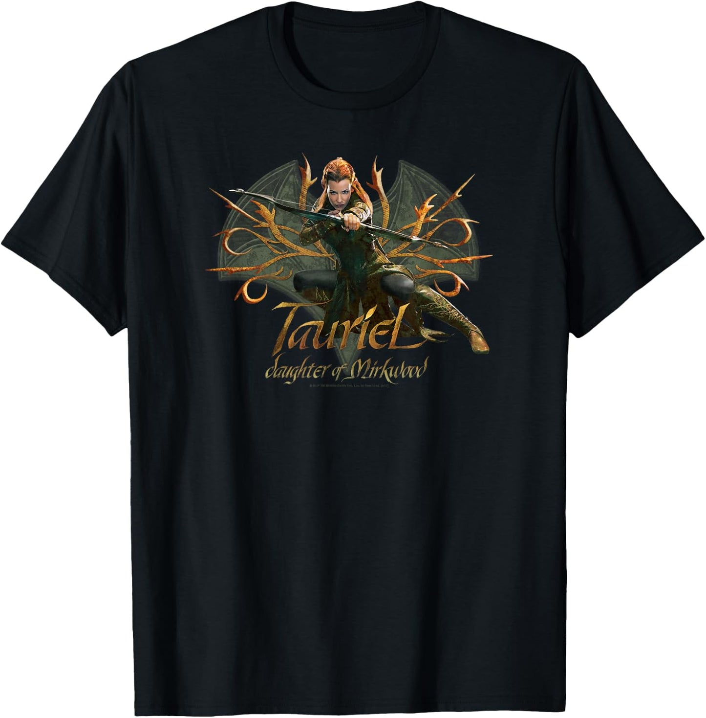 Warner Bros. Hobbit Tauriel -Adults & Kids Green Cotton Blend T-Shirt - T-Shirt | Black