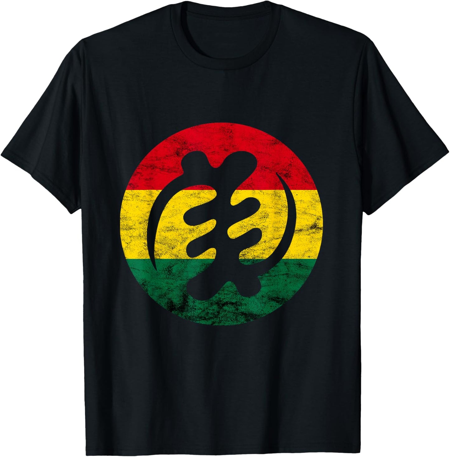 Gye Nyame Adinkra Ghana Flag African Symbol T-Shirt - T-Shirt | Black