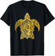 Turtle Tribal Pattern Diving Sea Turtle T-Shirt - T-Shirt | Black