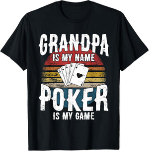 Poker Player Poker Cards Game I Grandpa Grandfather Grandparents T-Shirt - T-Shirt | Black