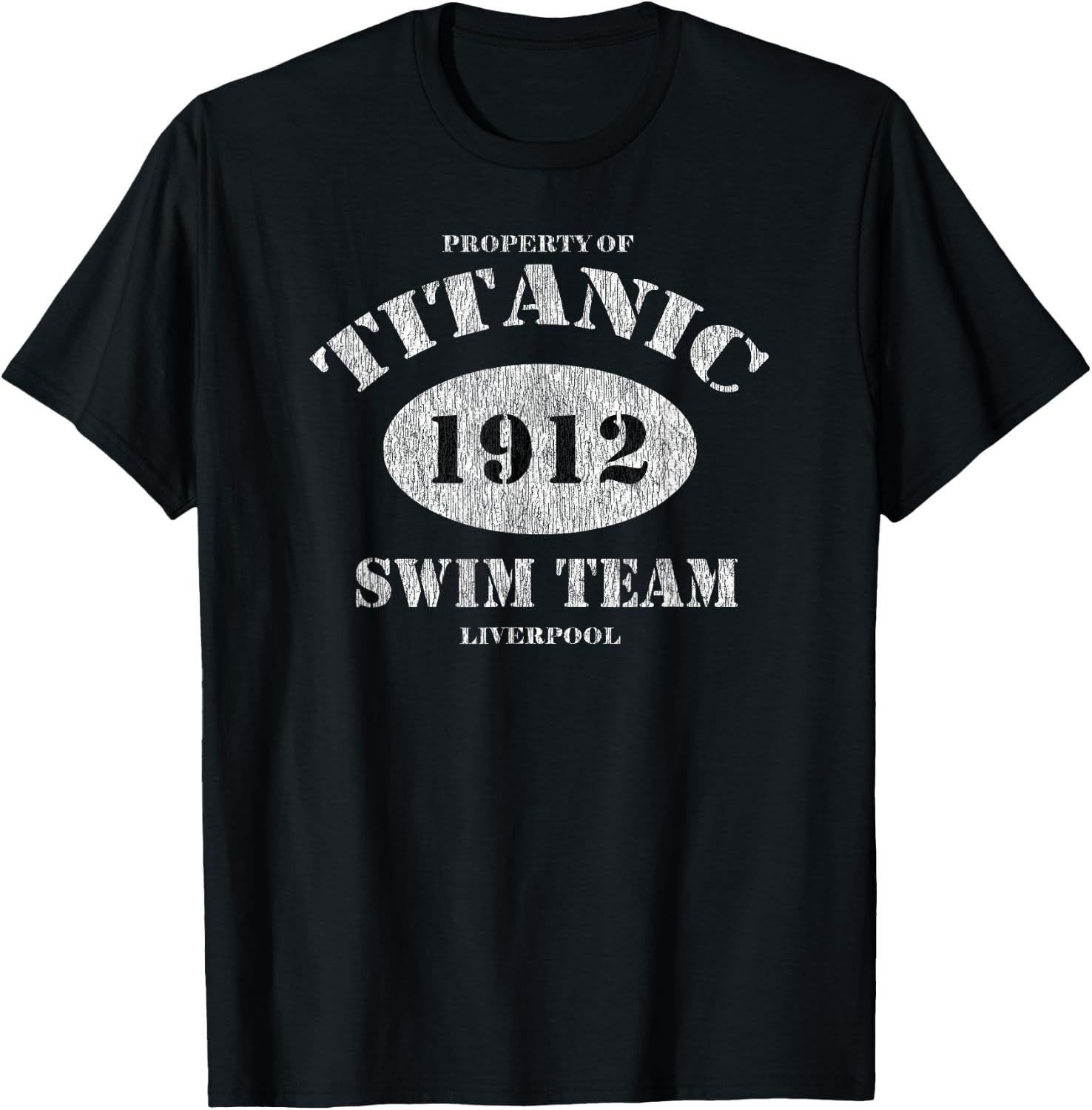 TITANIC 1912 Swim Team, Funny, Retro, Vintage T Shirt T-Shirt - T-Shirt | Black