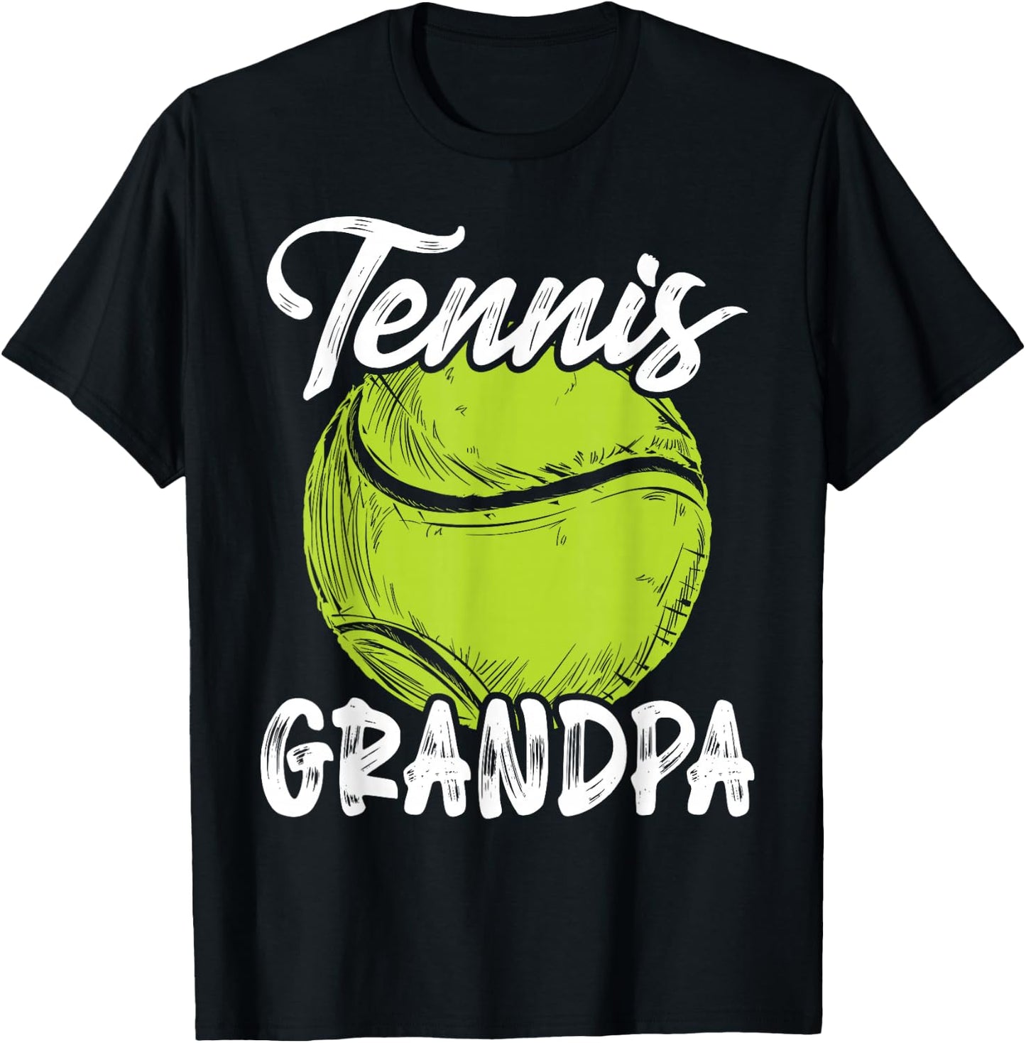 Tennis Grandpa Men Family Matching Set Tennis Ball Player T-Shirt - T-Shirt | Black