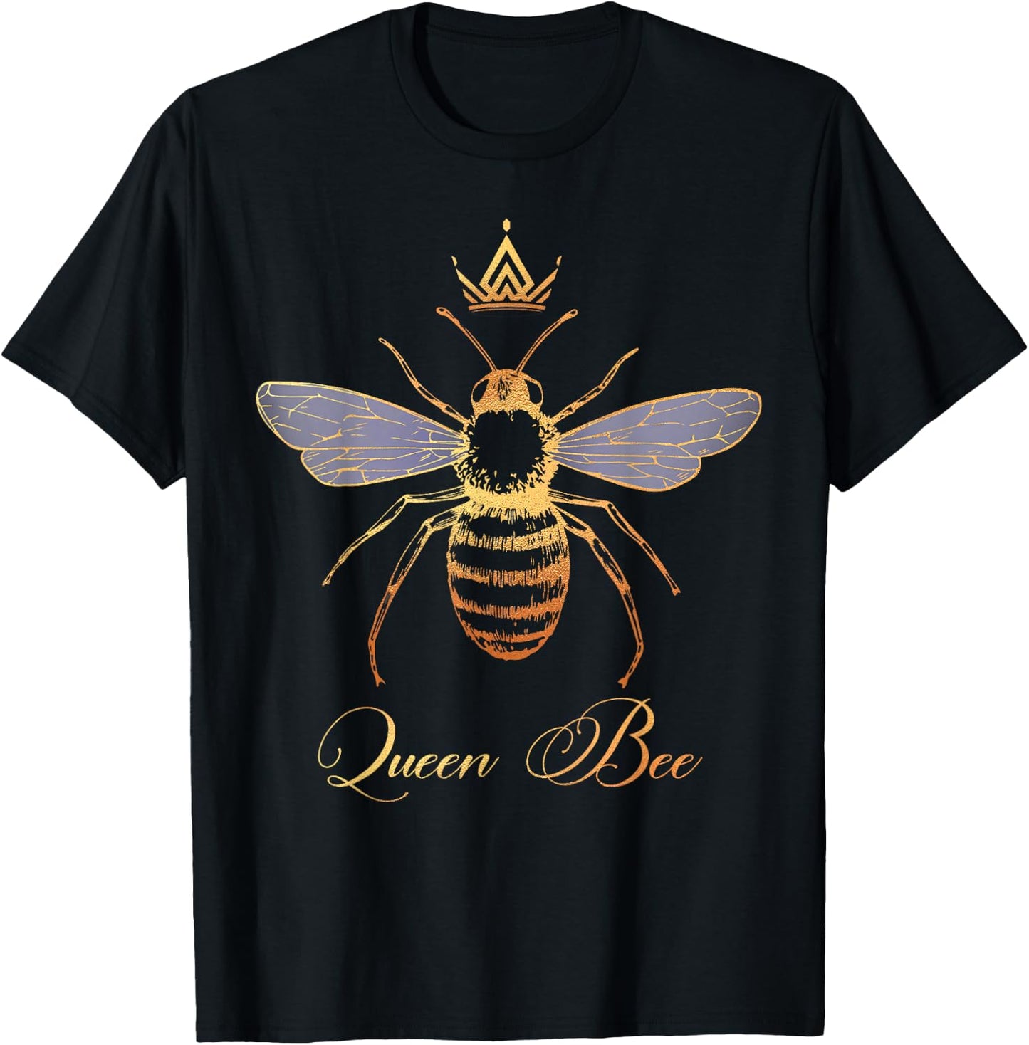 Queen Crown Bee Beekeeping Honey Lover Keeper Women Gift T-Shirt - T-Shirt | Black