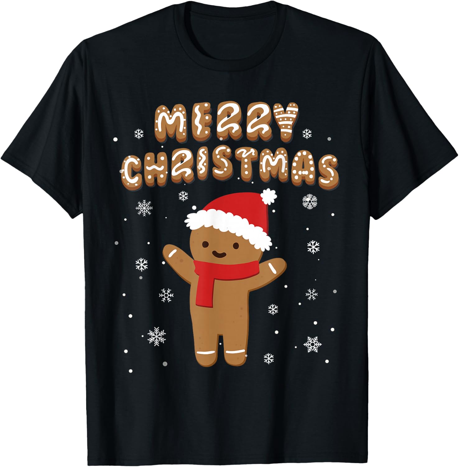 Merry Christmas Gingerbread Merry Christmas Cookie Bakers T-Shirt - T-Shirt | Black