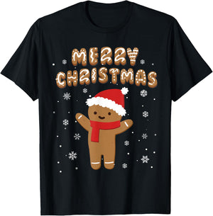 Merry Christmas Gingerbread Merry Christmas Cookie Bakers T-Shirt - T-Shirt | Black