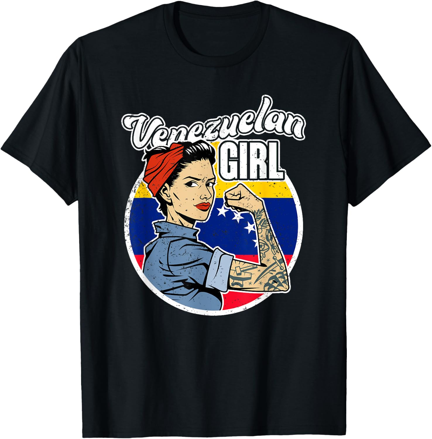 Proud Latina Women Girls Gift Venezuelan Girl Venezuela T-Shirt - T-Shirt | Black