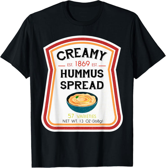 Hummus Spread Bottle Label Halloween 2021 Couples Costume T-Shirt - T-Shirt | Black