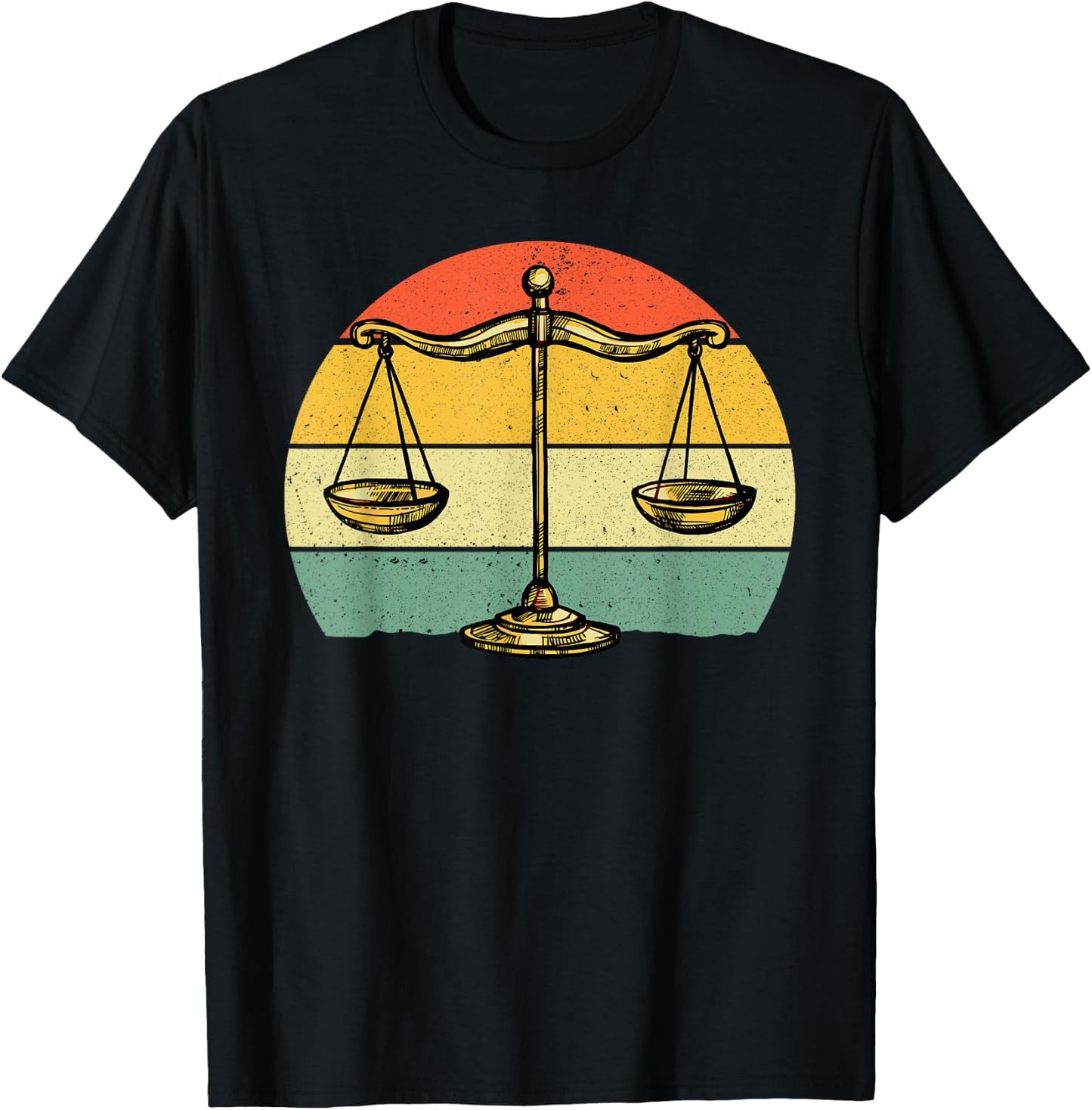 Lawyer Art Women Attorney Justice Scale Paralegal T-Shirt - T-Shirt | Black