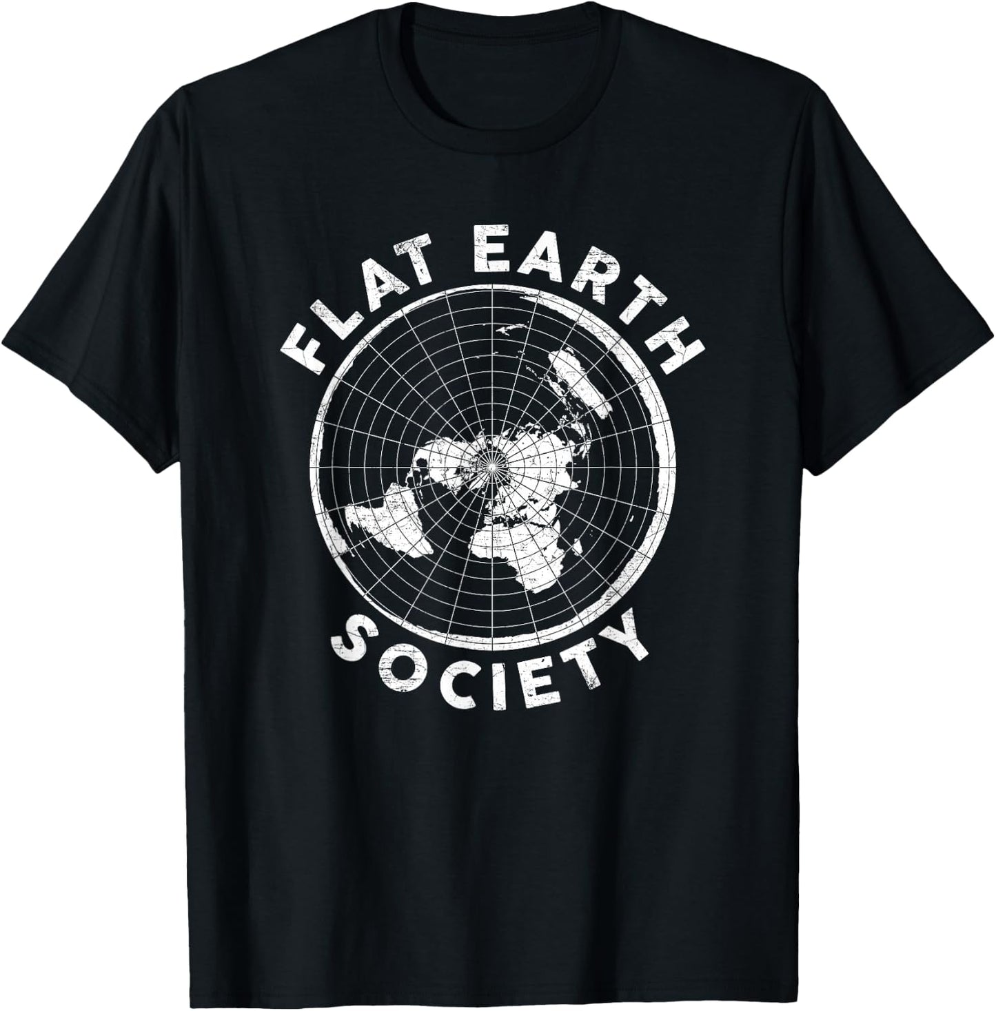 Flat Earth Society T Shirt Conspiracy Theory Earther Gift T-Shirt - T-Shirt | Black