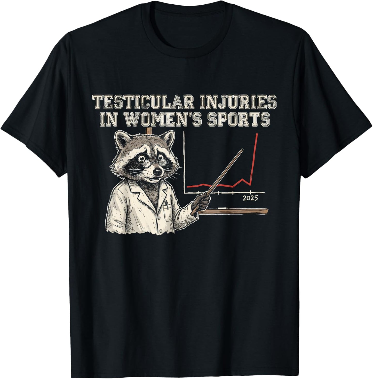 Testicular Injuries in Sports Raccoon T-Shirt - T-Shirt | Black