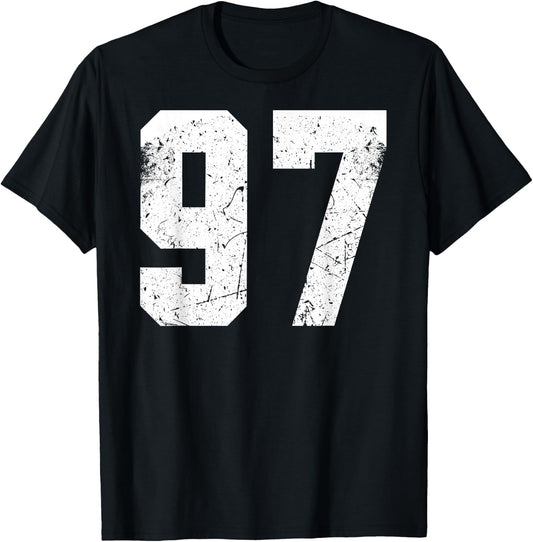 Number 52 Blue Sports Team T-Shirt - T-Shirt | Black