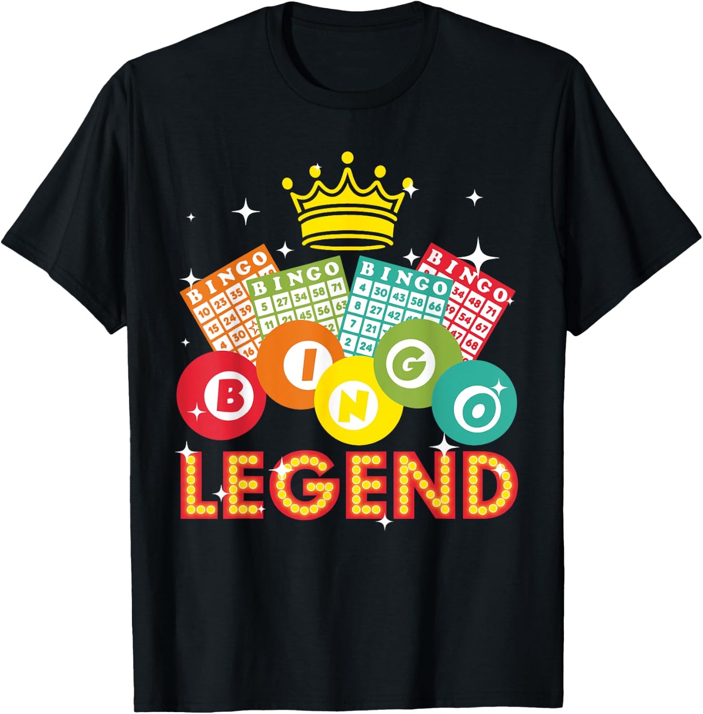 Cute Bingo Designs Women Bingo Lovers Casino Players T-Shirt - T-Shirt | Black