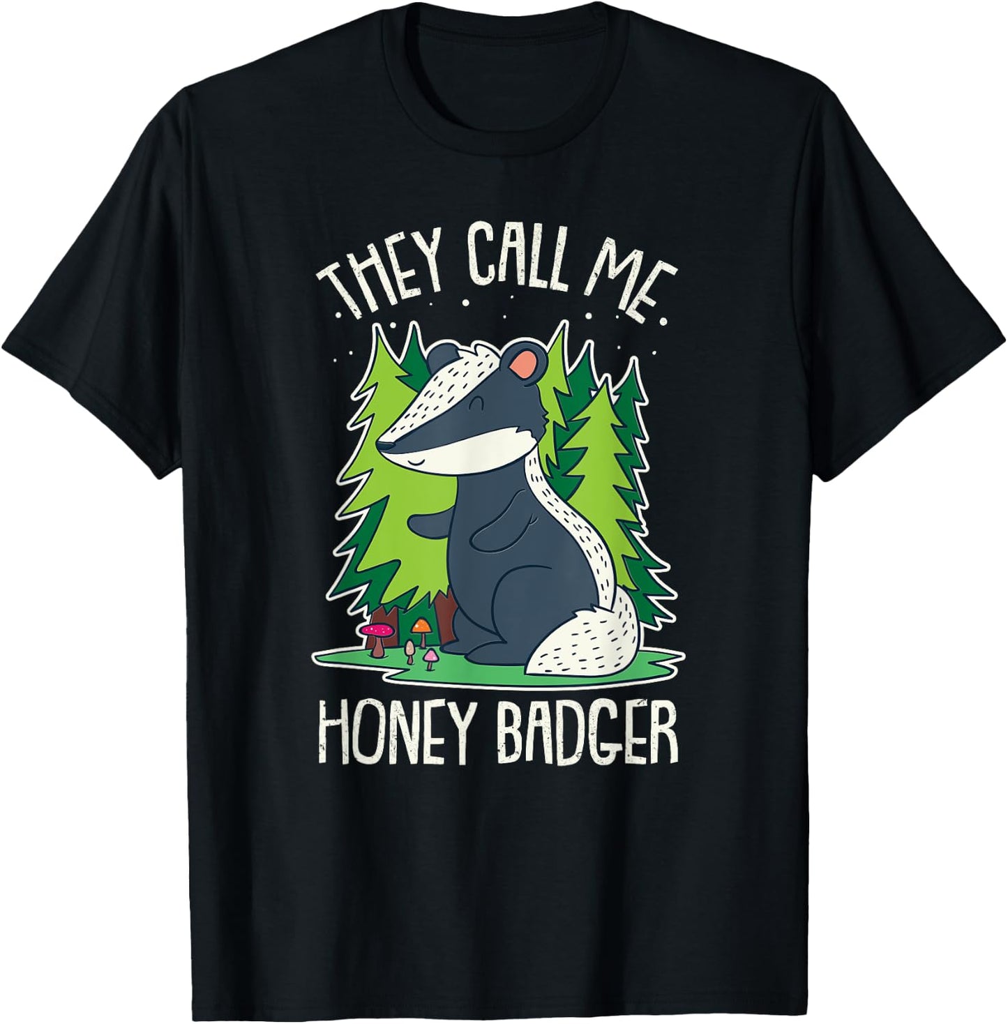 Funny Honey Badger Cute Design And Kids Gift T-Shirt - T-Shirt | Black