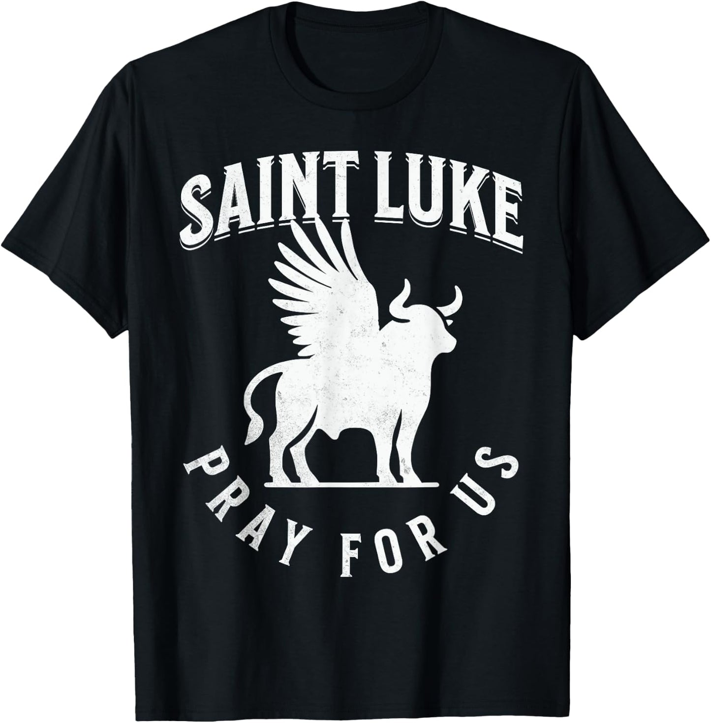 St Luke the Evangelist Catholic Patron Saint Bull Symbol T-Shirt - T-Shirt | Black