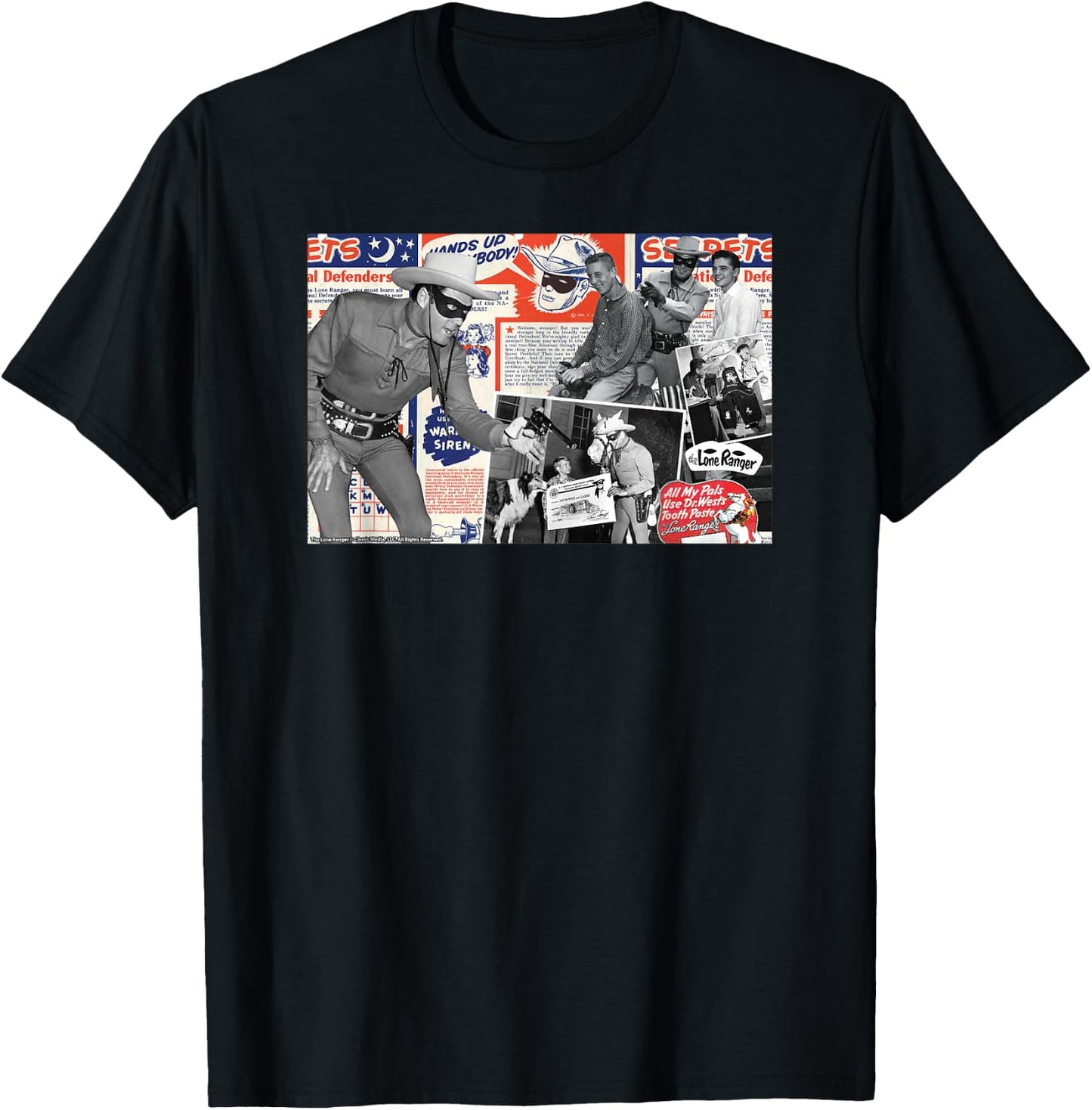 The Lone Ranger Frontier Legends Collage T-Shirt - T-Shirt | Black