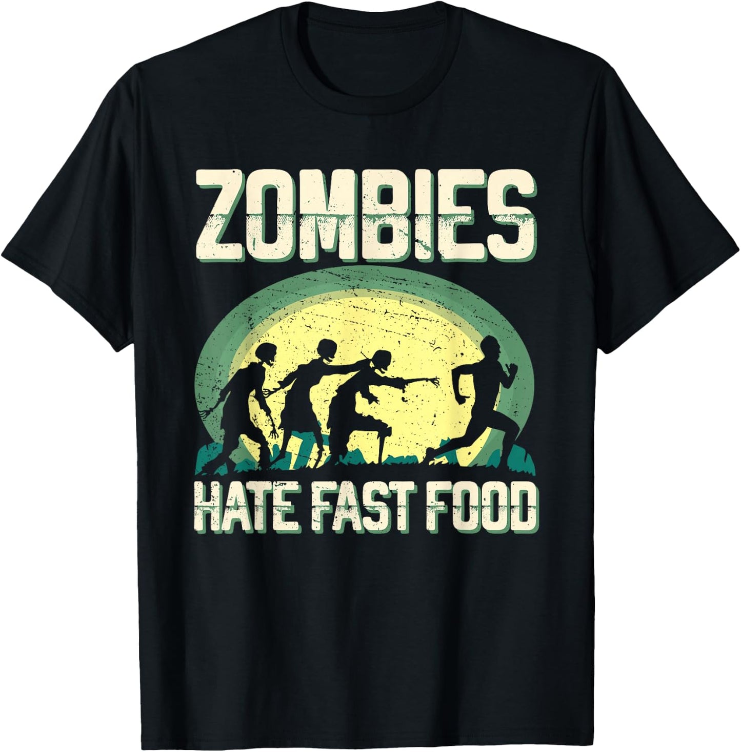Zombie Hate Fast Food Runner Marathon Apparel T-Shirt - T-Shirt | Black