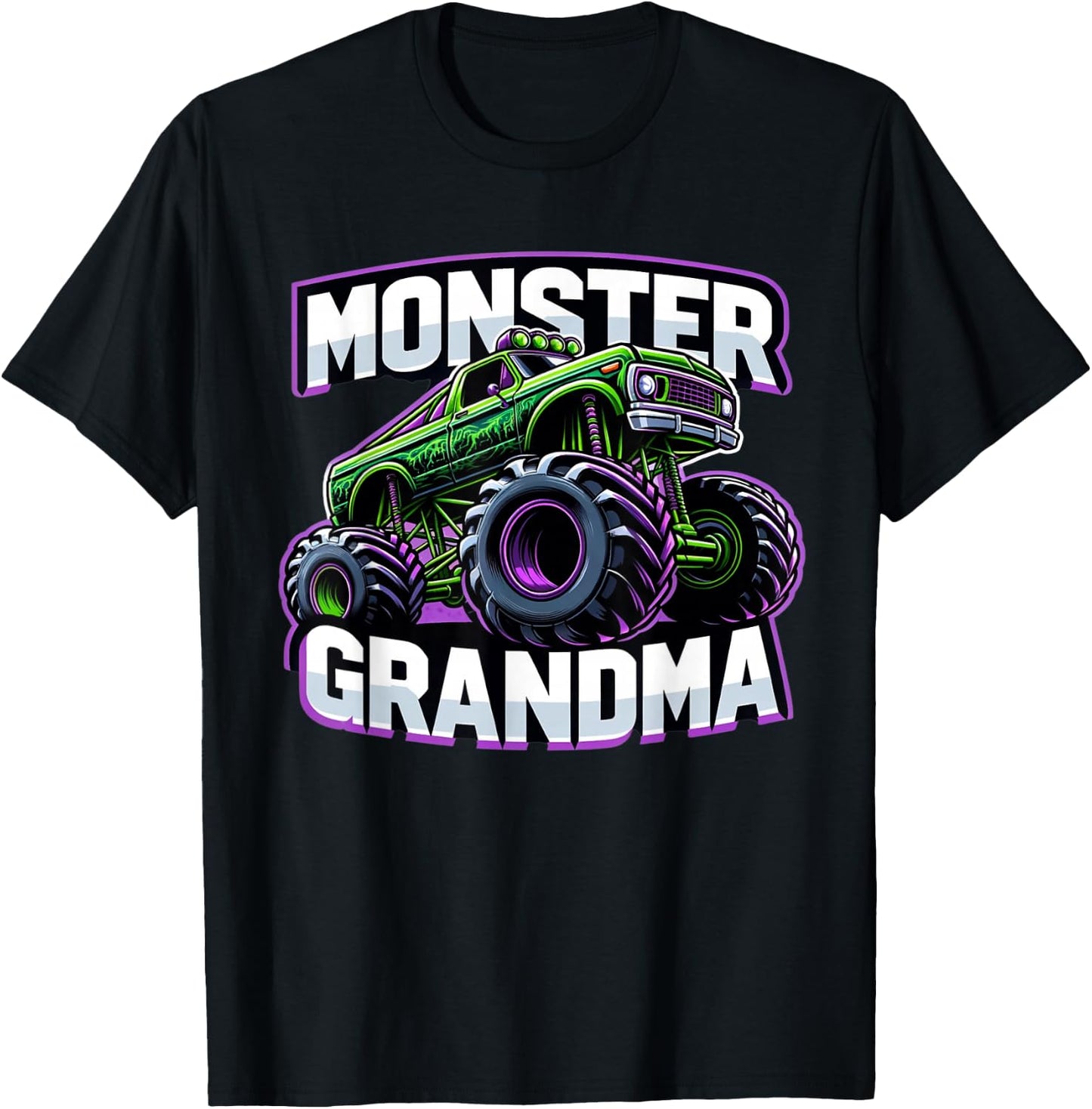 Monster Truck Race Racer Driver Grandma Mother's Day T-Shirt - T-Shirt | Black