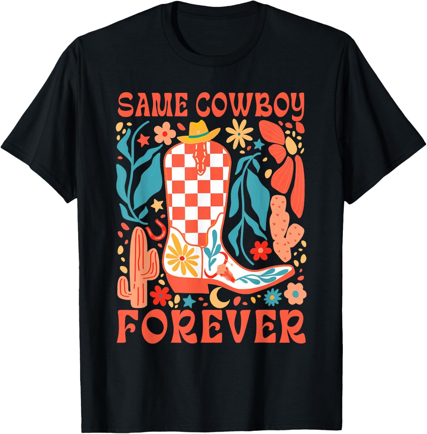 Bride To Be Howdy Western Bachelorette Same Cowboy Forever T-Shirt - T-Shirt | Black