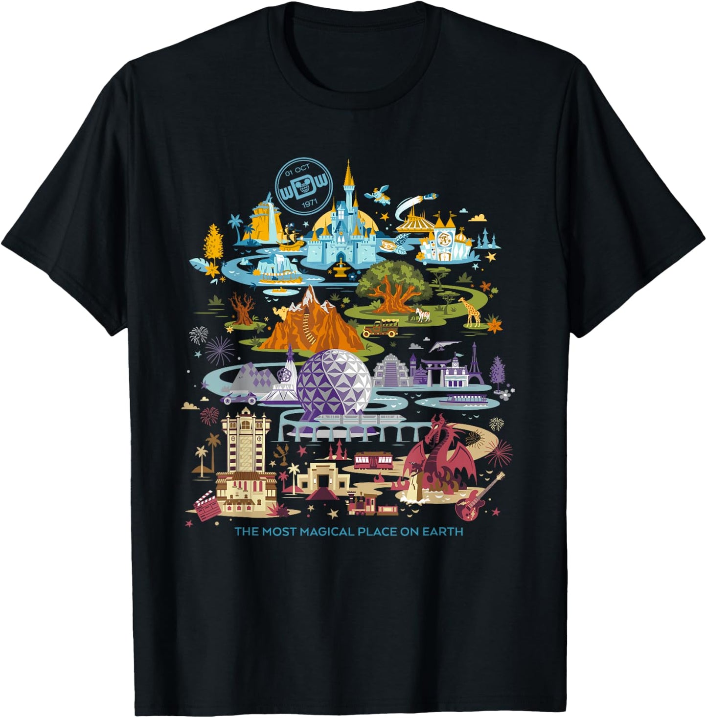 Disney Walt Disney World 50th Anniversary T-Shirt - T-Shirt | Black