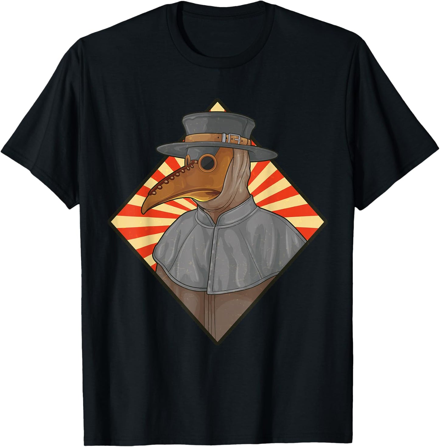 Plague Doctor Steampunk Retro Creepy Medieval Gothic Raven T-Shirt - T-Shirt | Black