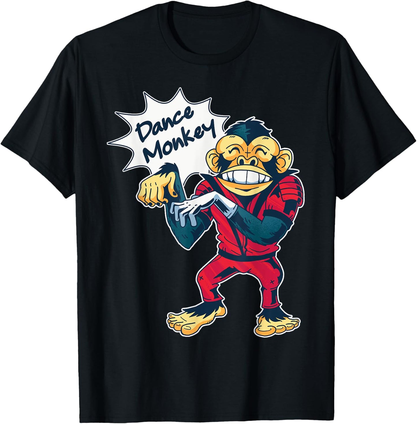 Funny Dance Monkey Music Dancing 90s T-Shirt - T-Shirt | Black