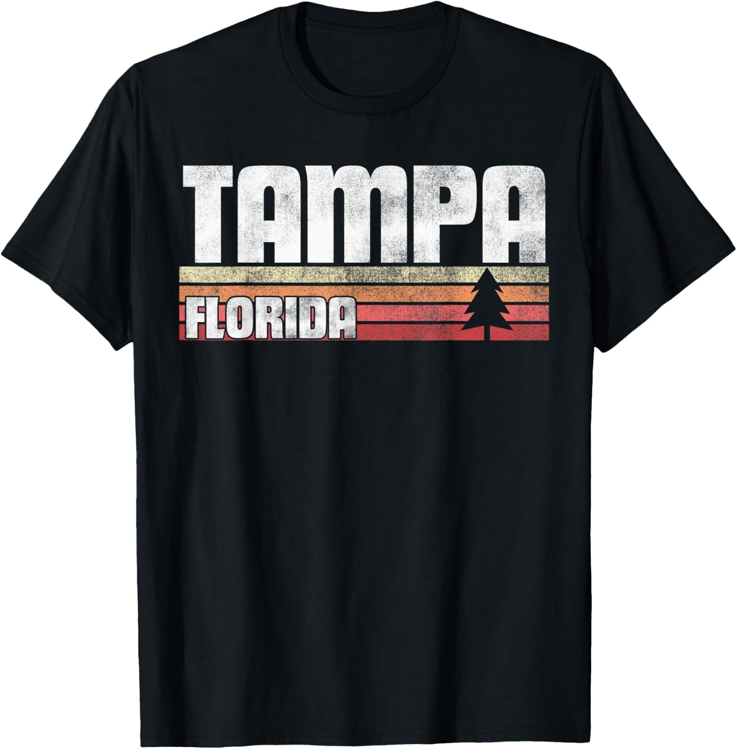 Tampa Florida FL Gift Retro Style Vintage 70s 80s 90s Home T-Shirt - T-Shirt | Black