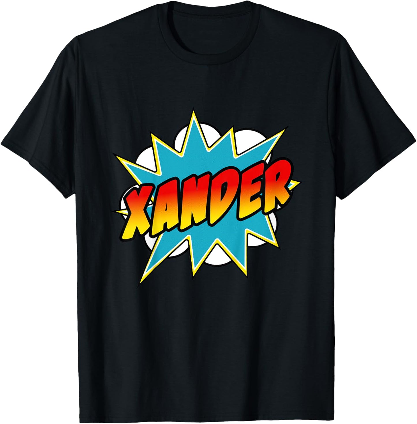 Kids Boys Xander Name Comic Book Superhero T-Shirt - T-Shirt | Black