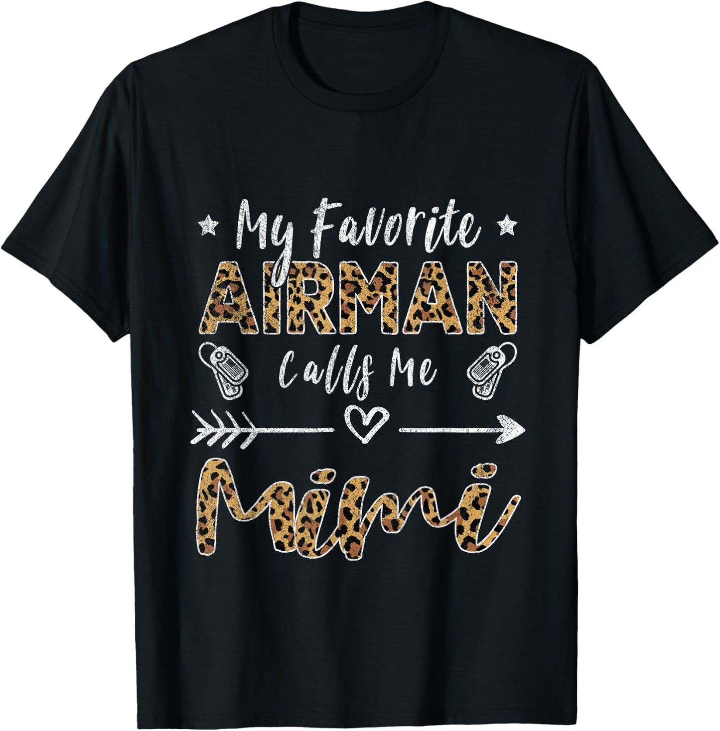 My Favorite Airman Calls Me Mimi Grandma Mother's Day T-Shirt - T-Shirt | Black