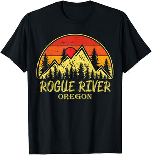 Vintage Rogue River Oregon OR Mountains Hike Hiking Souvenir T-Shirt - T-Shirt | Black