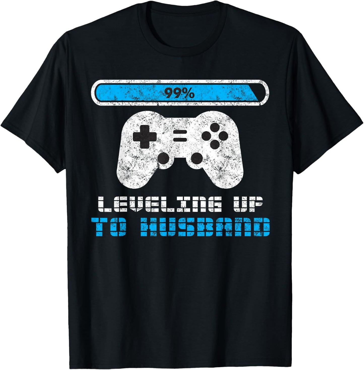 Leveling Up To Husband Bachelors Party Groom Husband To Be T-Shirt - T-Shirt | Black