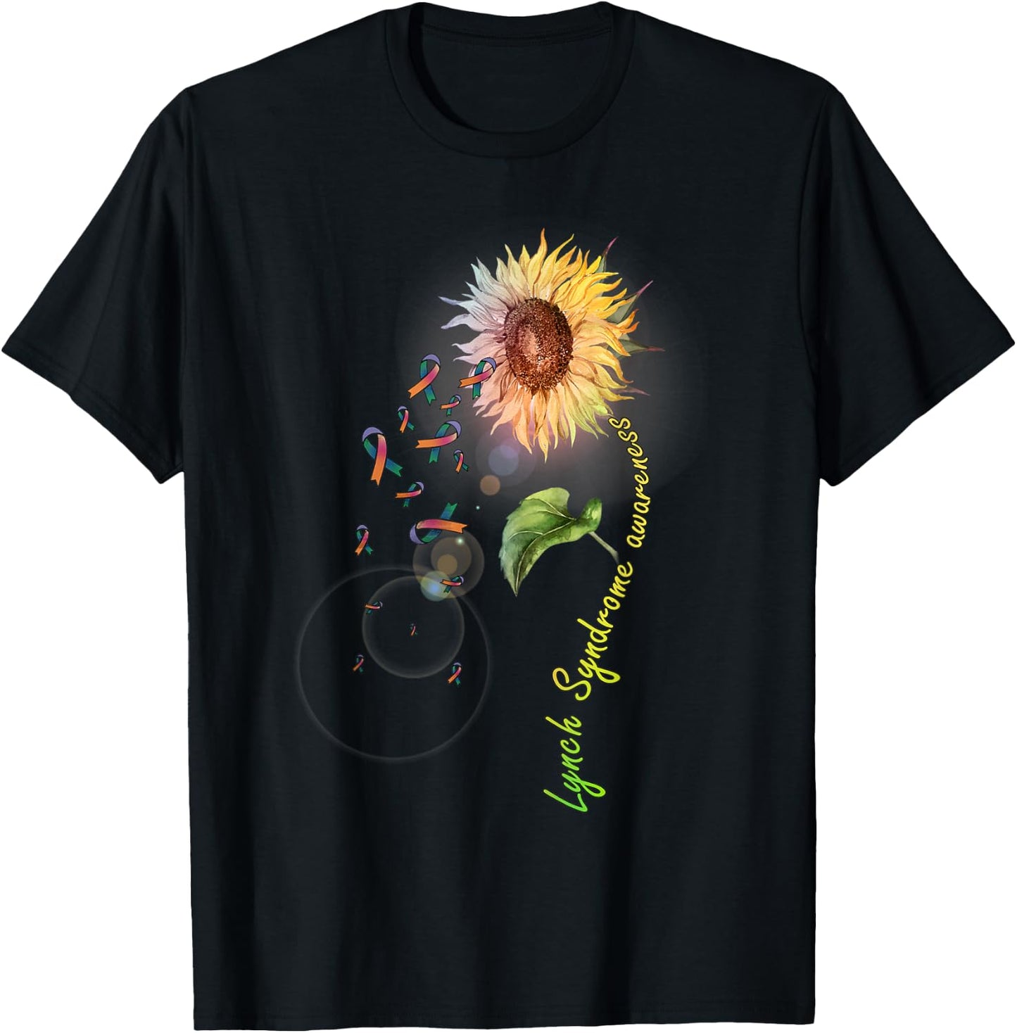 Lynch Syndrome Awareness Sunflower T-Shirt - T-Shirt | Black
