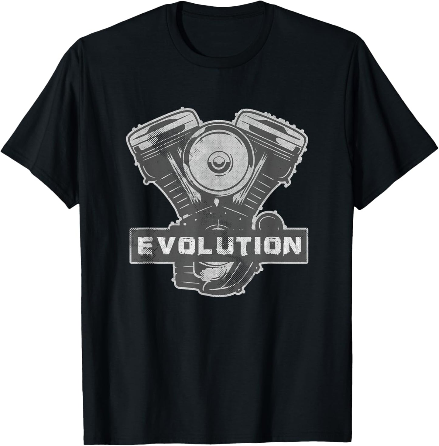 Biker Evolution v2 Engine Vintage Motorcycle Gear VTwin T-Shirt - T-Shirt | Black