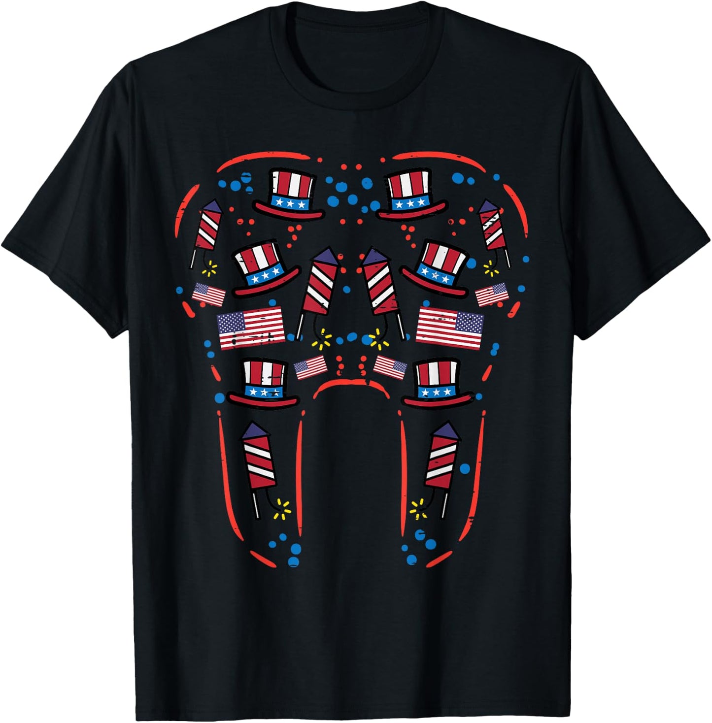 4th Of July Dentist Tooth US Flag Dental Patriotic Women Men T-Shirt - T-Shirt | Black