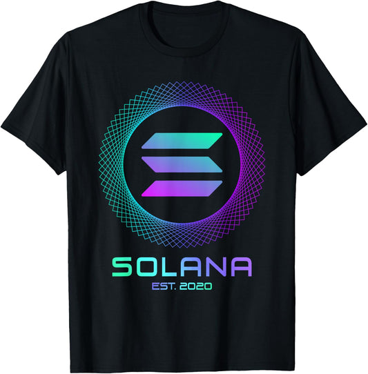 Solana SOL Coin Crypto Logo Blockchain | Solana T-Shirt - T-Shirt | Black
