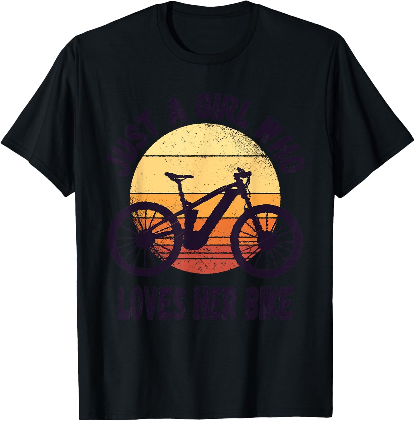 Just A Girl Who Loves Her Cute Bike Cycling biking Girls Kid T-Shirt - T-Shirt | Black
