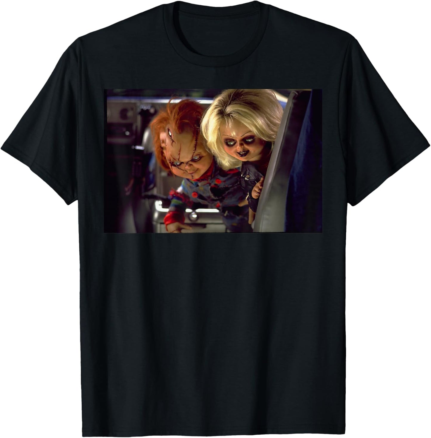 Bride of Chucky Tiffany & Chucky Stare at Ground T-Shirt - T-Shirt | Black