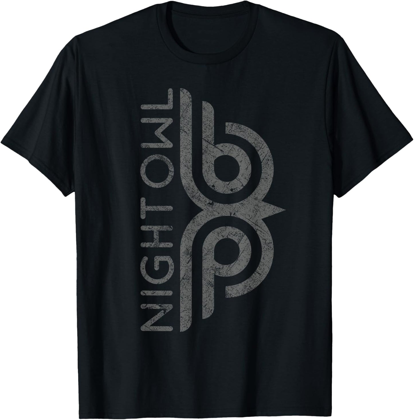 Night owl cool distressed retro insomniac retro owl graphic T-Shirt - T-Shirt | Black