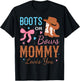Boots Or Bows Mommy Loves You Gender Reveal Party T-Shirt - T-Shirt | Black