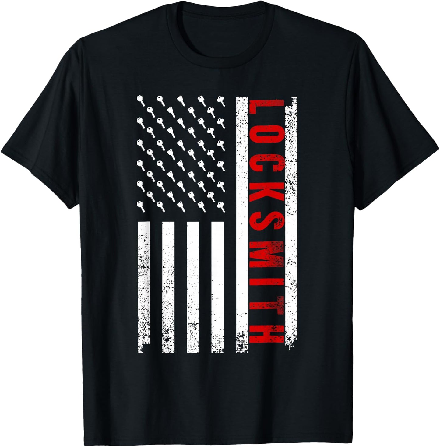 Cool Locksmith Art Women American Flag Lock Picker T-Shirt - T-Shirt | Black