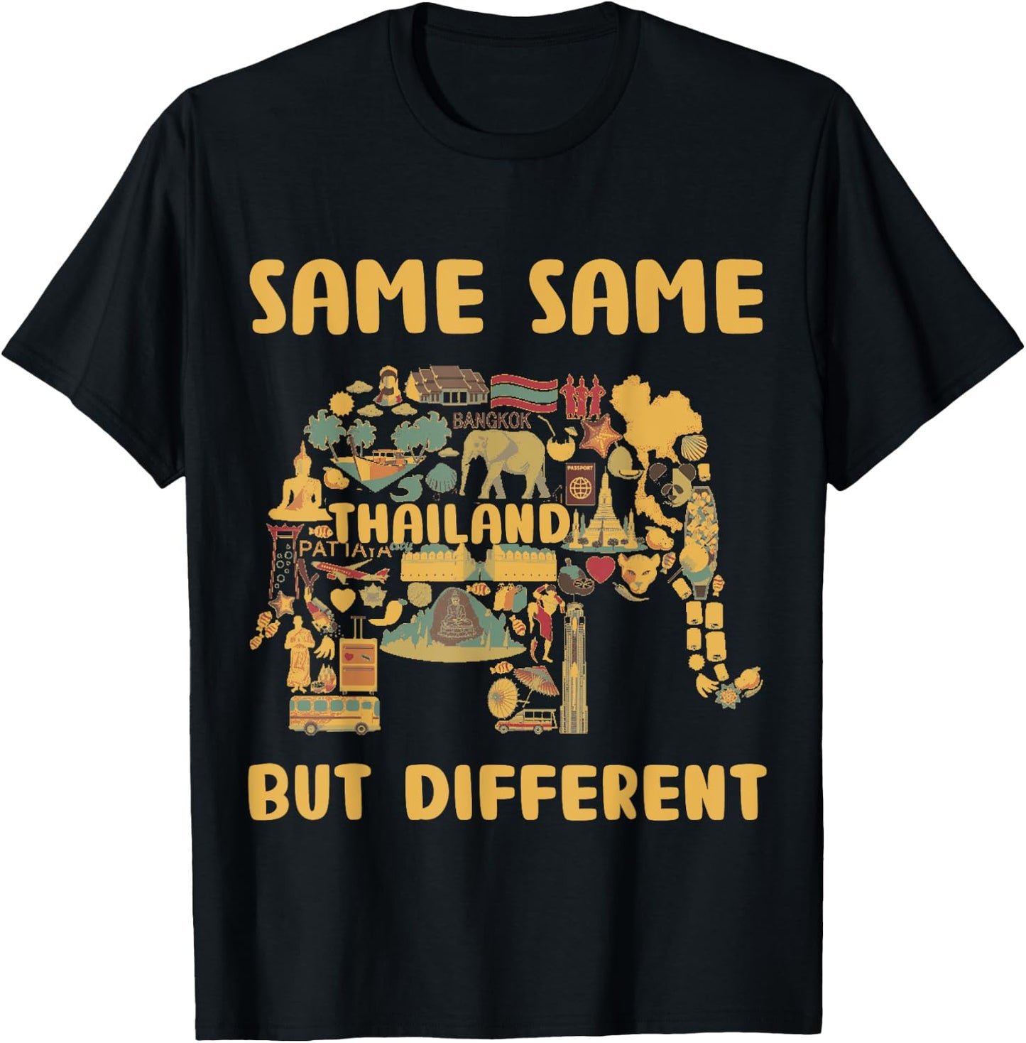 Same Same But Different Thailand Bangkok Holiday Slogan T-Shirt - T-Shirt | Black