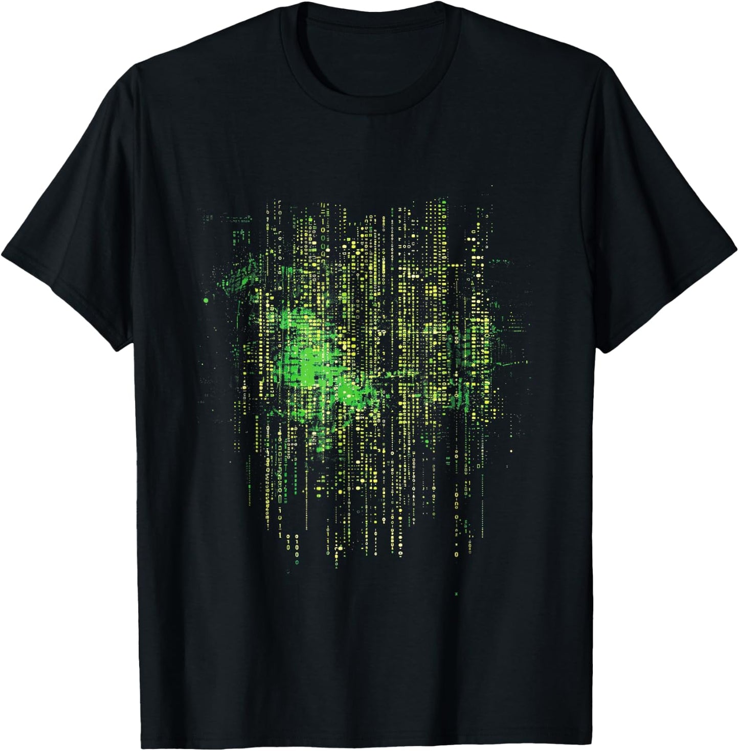 Binary Code Matrix Vintage Computer Screen Hacker T-Shirt - T-Shirt | Black